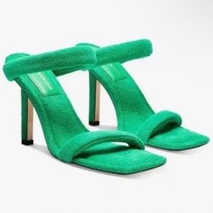 New Good American Terry Cloth Slip On Heels